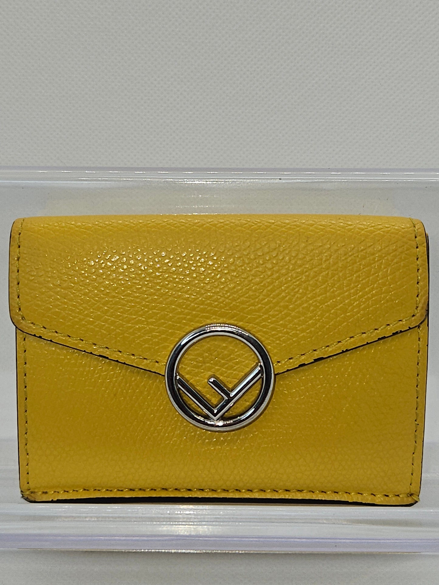 Fendi Vitello Cruise "F" Micro Tri-Fold Wallet -Pre-Owned