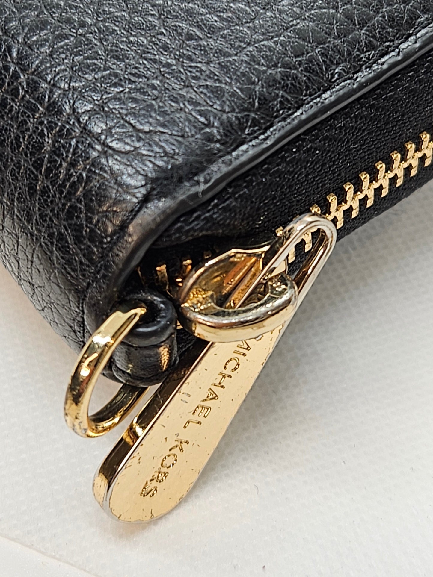 Michael Kors Jet Set Continental Leather Wallet Black -Pre-Owned