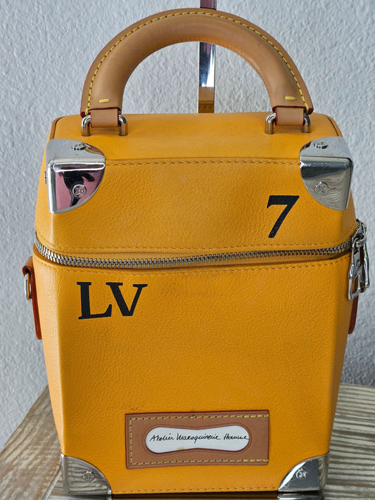 Louis Vuitton #7 Leather Vertical Box Trunk Saffron