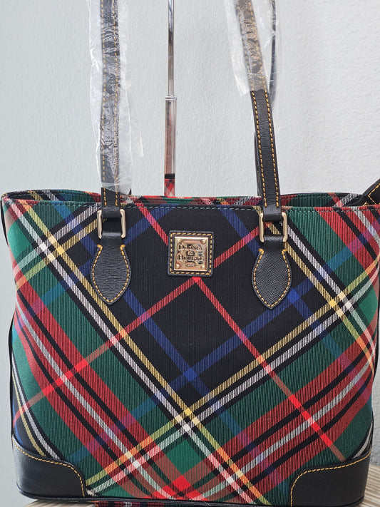 Dooney & Bourke Richmond Tartan Plaid black red and green