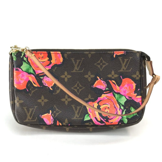 Louis Vuitton Monogram Roses Pochette Accessories pink and red flowers