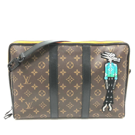 Louis Vuitton brown canvas Monogram Embroidered Cartoon LV Friends Keepall Pouch