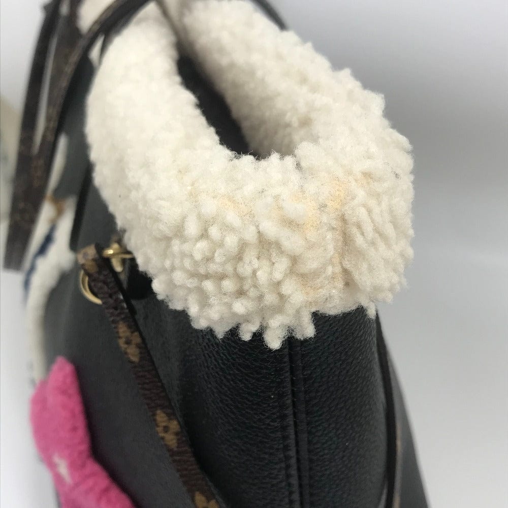 Louis Vuitton Monogram Teddy Shearling Neverfull MM Black