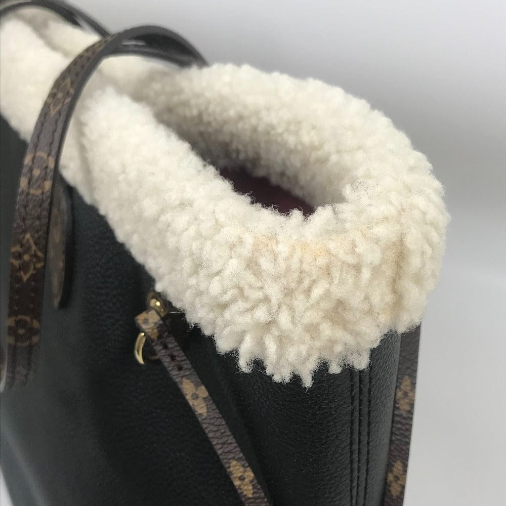 Louis Vuitton Monogram Teddy Shearling Neverfull MM Black