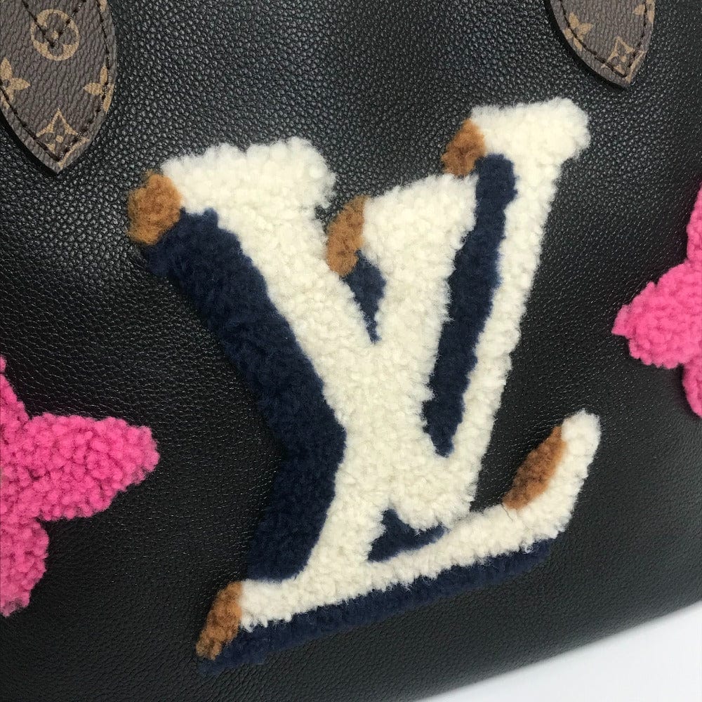 Louis Vuitton Monogram Teddy Shearling Neverfull MM Black