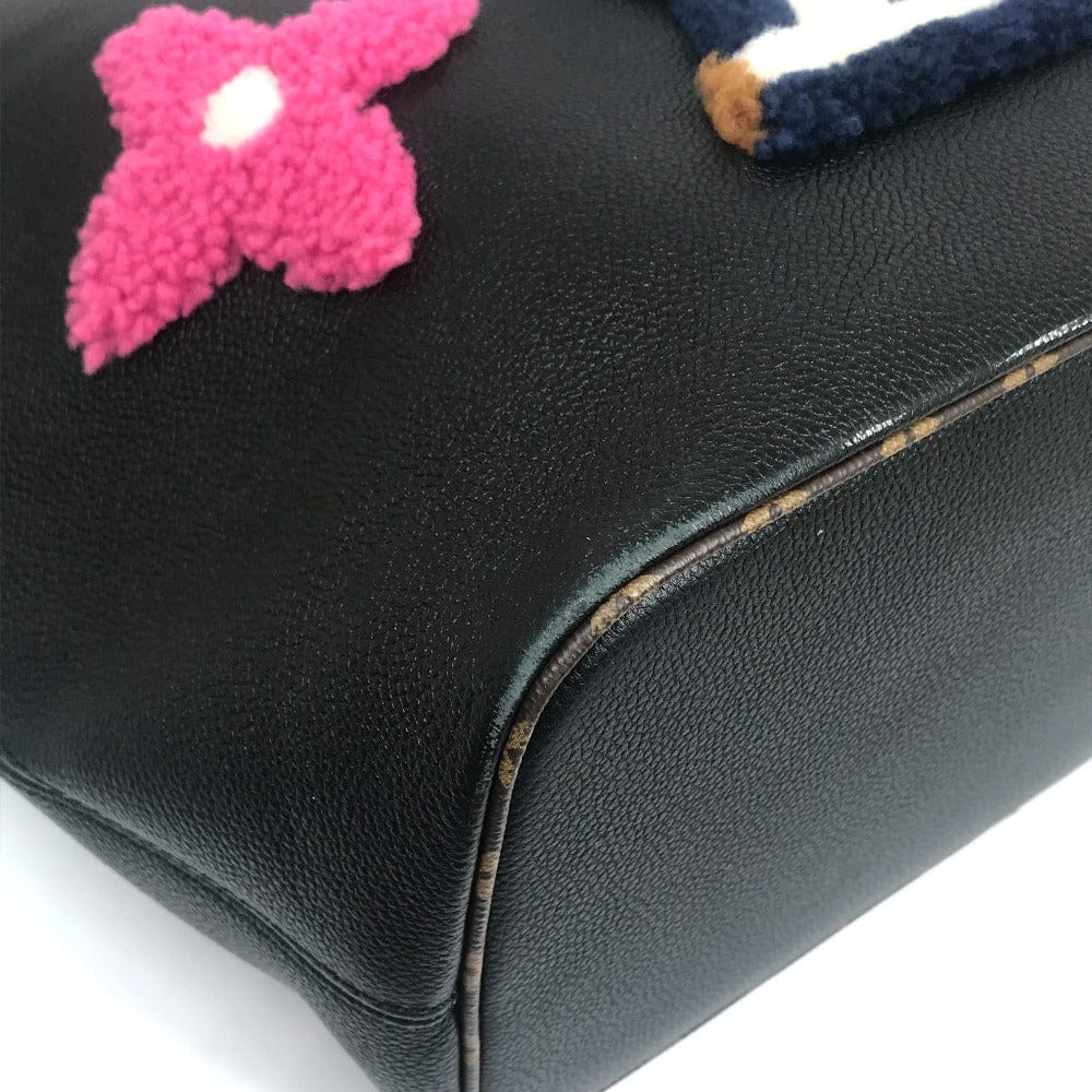 Louis Vuitton Monogram Teddy Shearling Neverfull MM Black