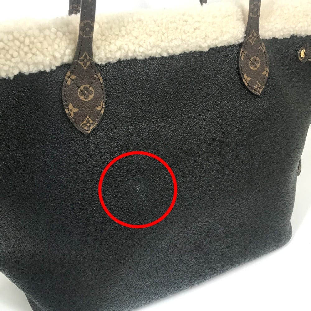 Louis Vuitton Monogram Teddy Shearling Neverfull MM Black
