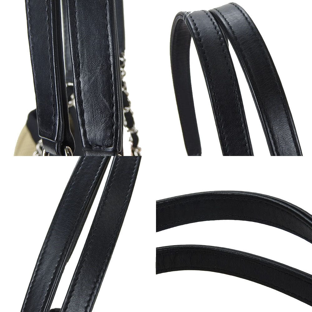 Chanel Canvas Mini Deauville PM Tote Beige Black