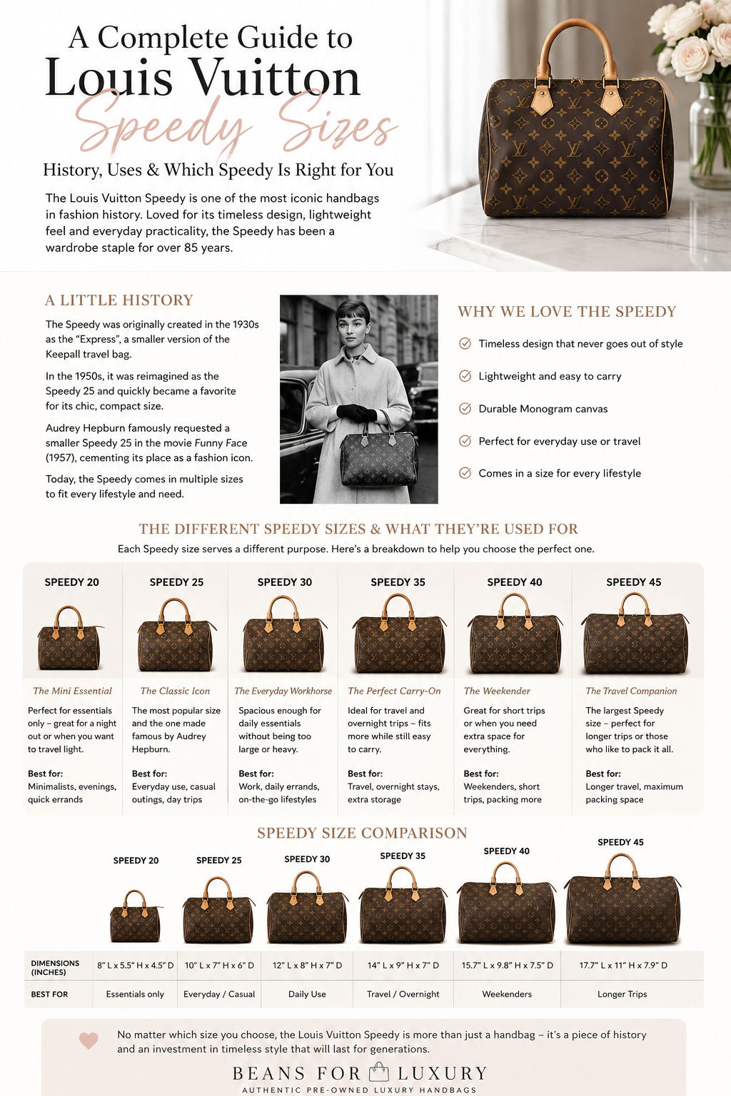Louis Vuitton Speedy Sizes Guide | History, Dimensions & Best Uses