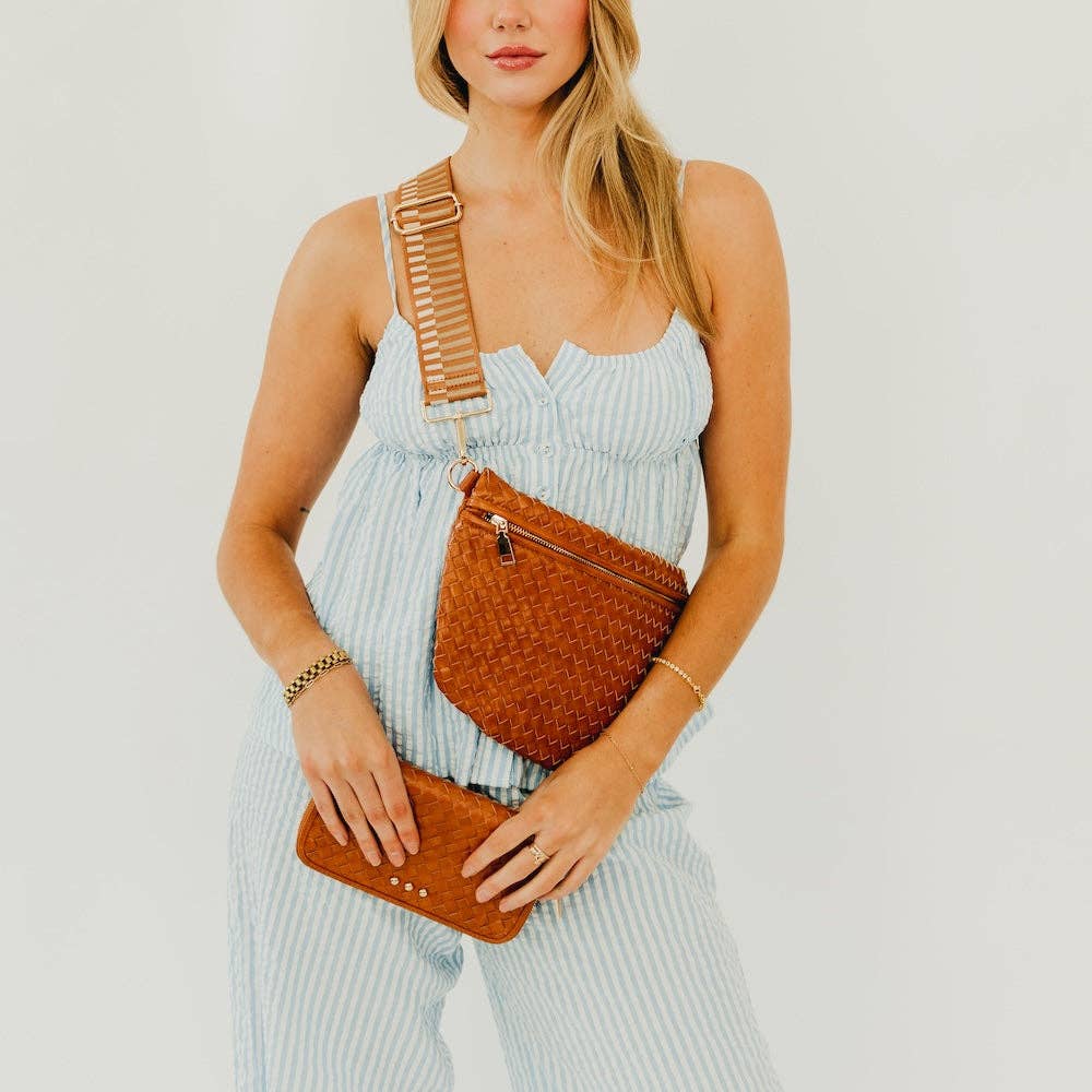 Westlyn Woven Bum Bag | Vegan Leather | New Brown