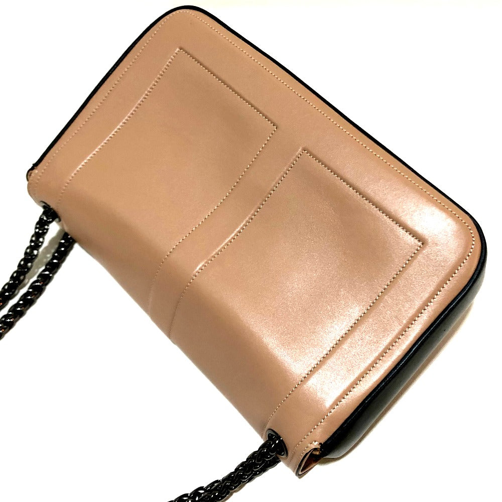 Beige handbag with a chain strap on a white background