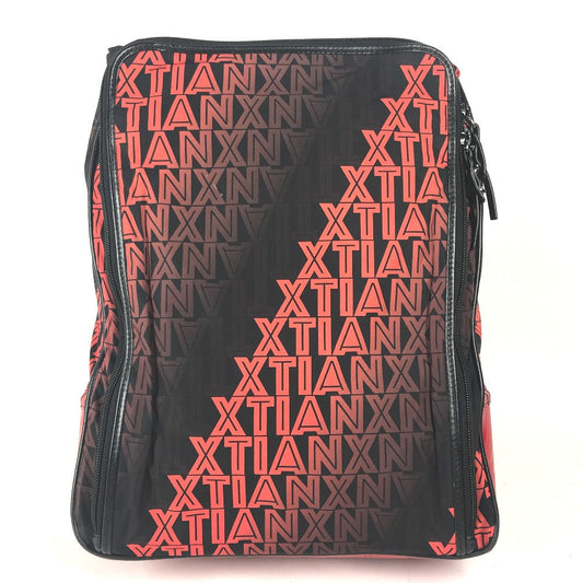 Black bag with red and white 'XTIAN' pattern on a white background