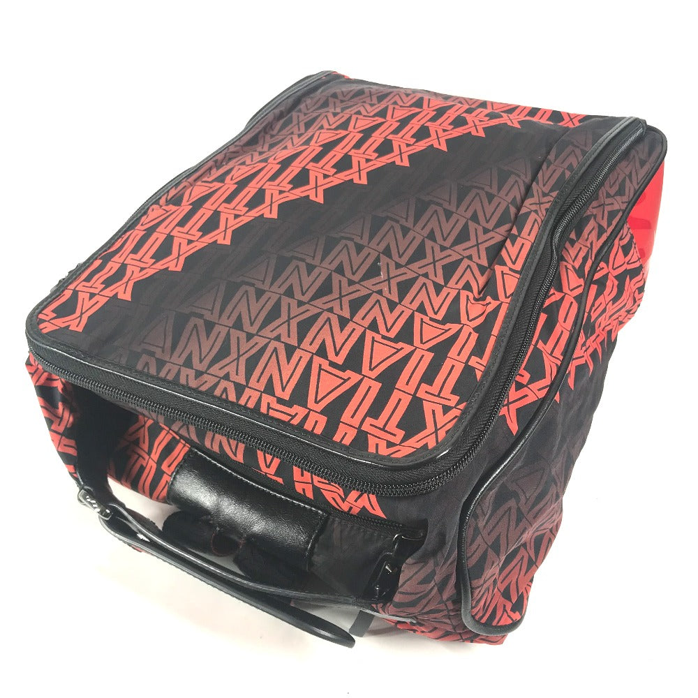 Black and red patterned bag on a white background