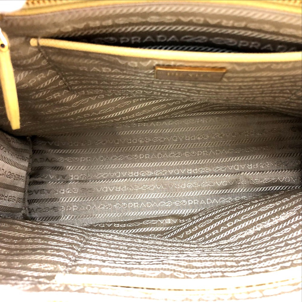 interior Prada Saffiano Lux Papaya Tote 2-Way Yellow