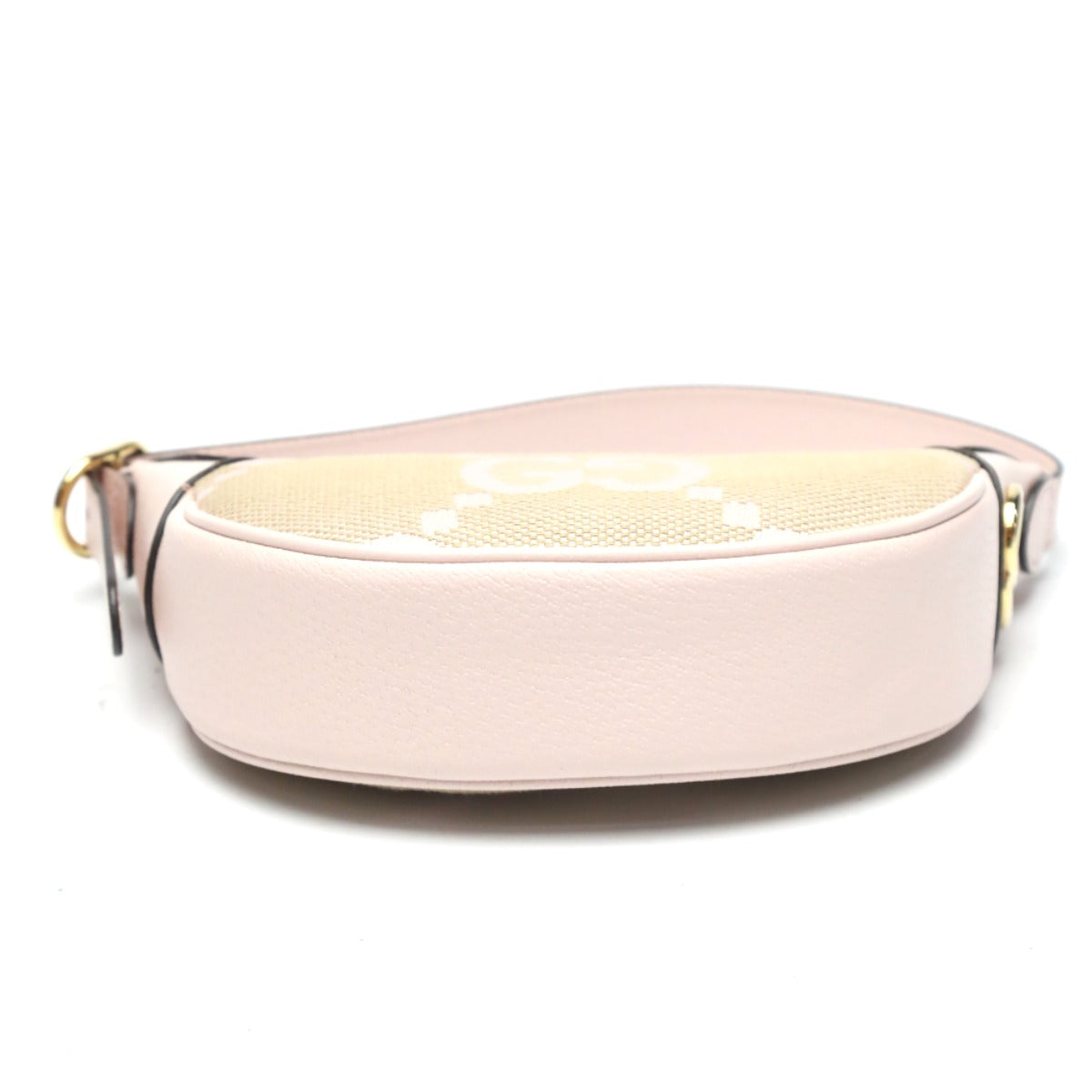 Pink sunglasses with a gold frame on a white background