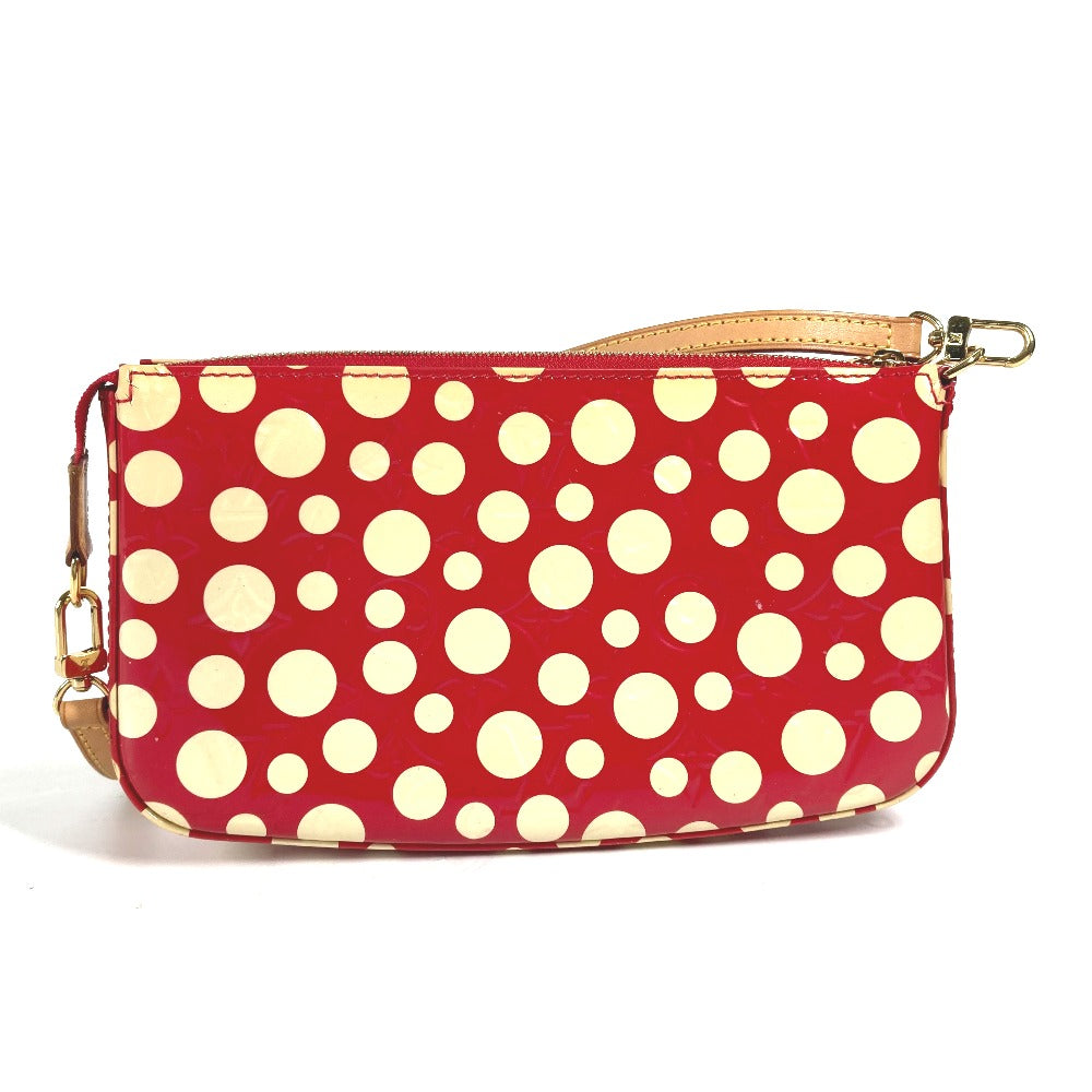 back Louis Vuitton Vernis Kusama Infinity Dots Pochette Accessories Red