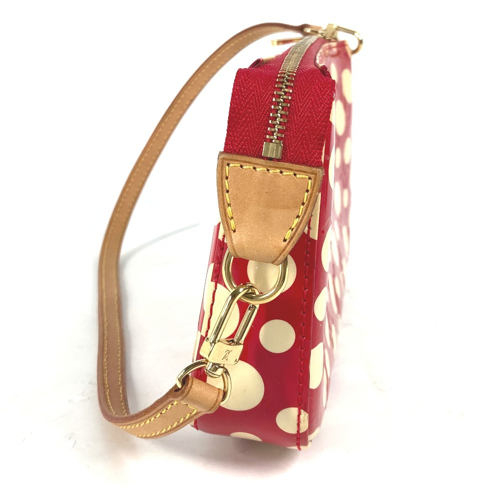 side tab Louis Vuitton Vernis Kusama Infinity Dots Pochette Accessories Red