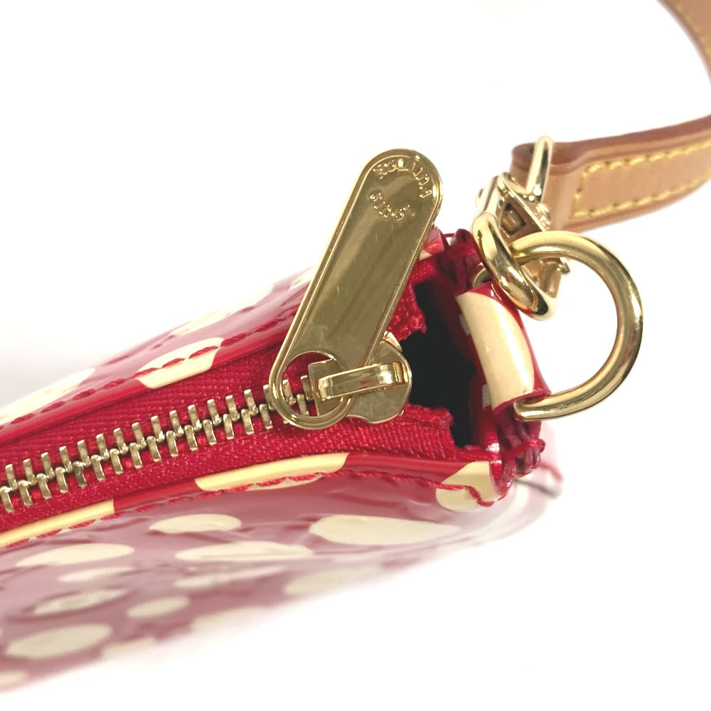 zipper pull Louis Vuitton Vernis Kusama Infinity Dots Pochette Accessories Red
