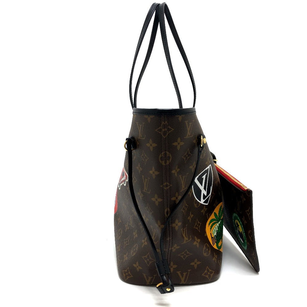 Designer handbag with monogram pattern on a white background