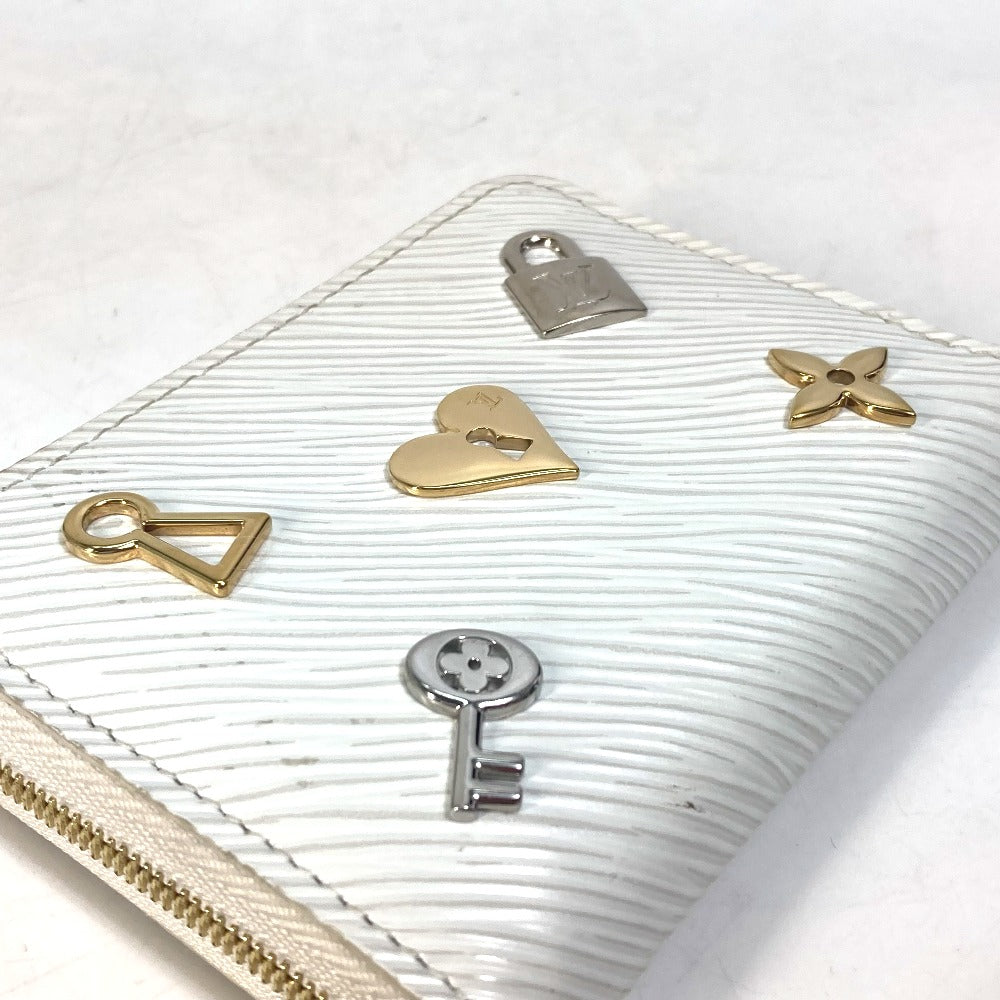 front Louis Vuitton  Epi Love Lock Zippy Coin Purse White