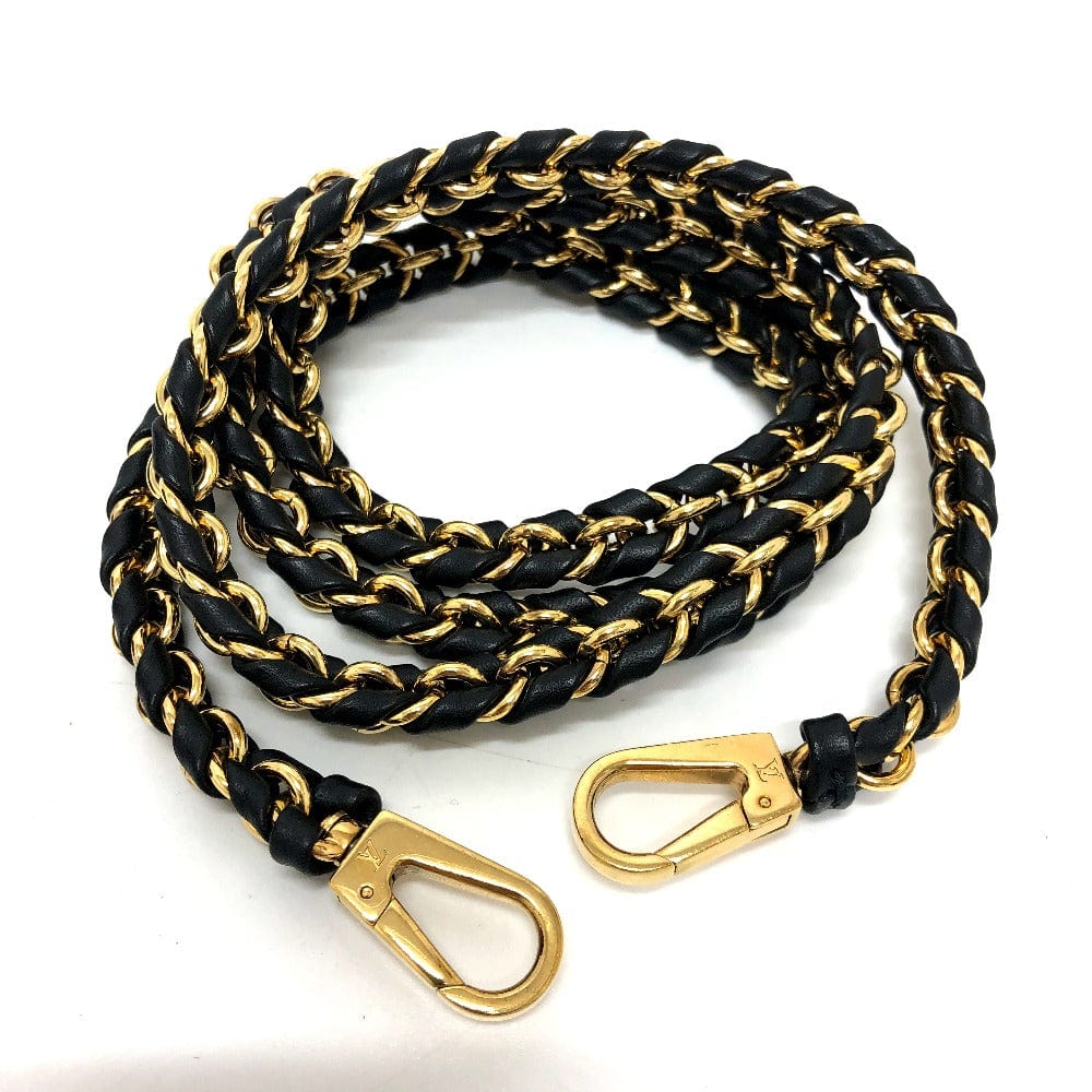 Black and gold braided leash with metal clasp on a white background