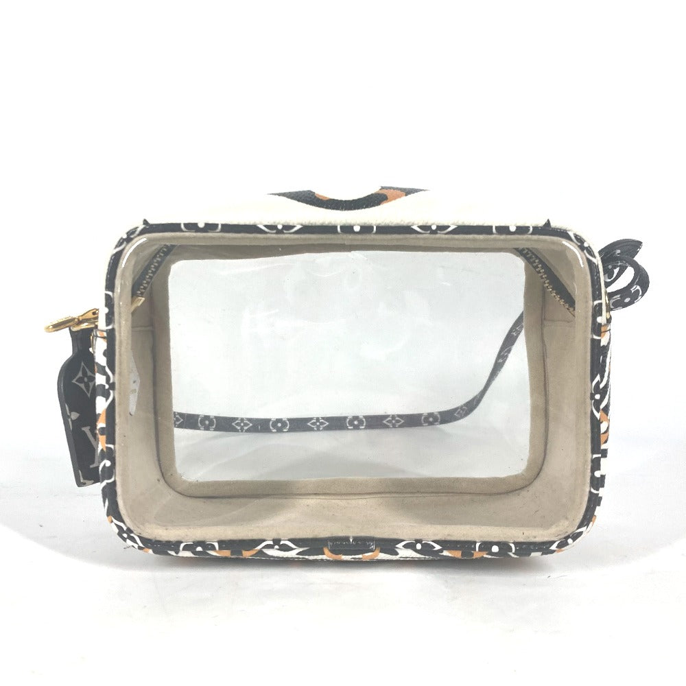 Clear pouch with patterned border on a white background