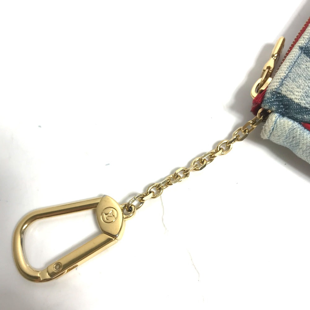 gold clasp Louis Vuitton Denim Micro Pochette Accessories Denim Rouge