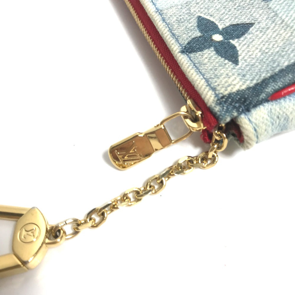 gold zipper Louis Vuitton Denim Micro Pochette Accessories Denim Rouge