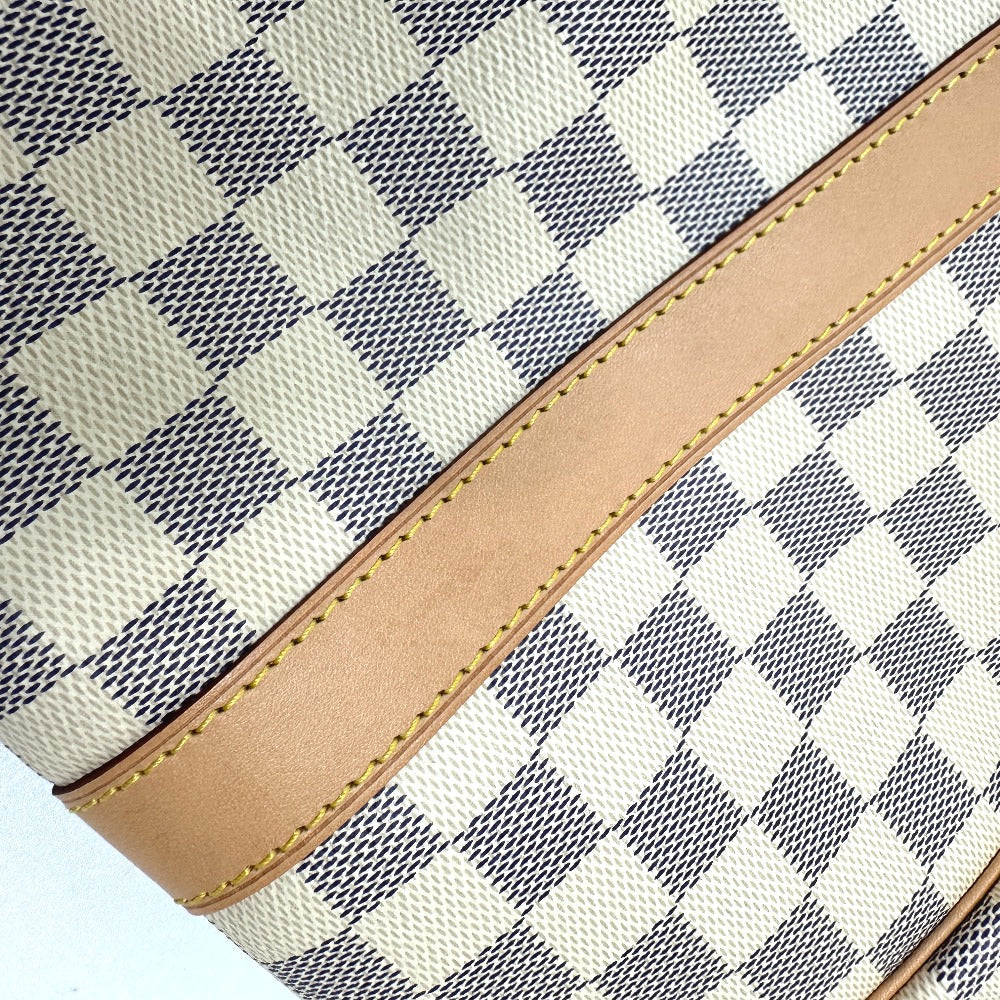 leather Louis Vuitton Damier Azur Keepall Bandouliere 45