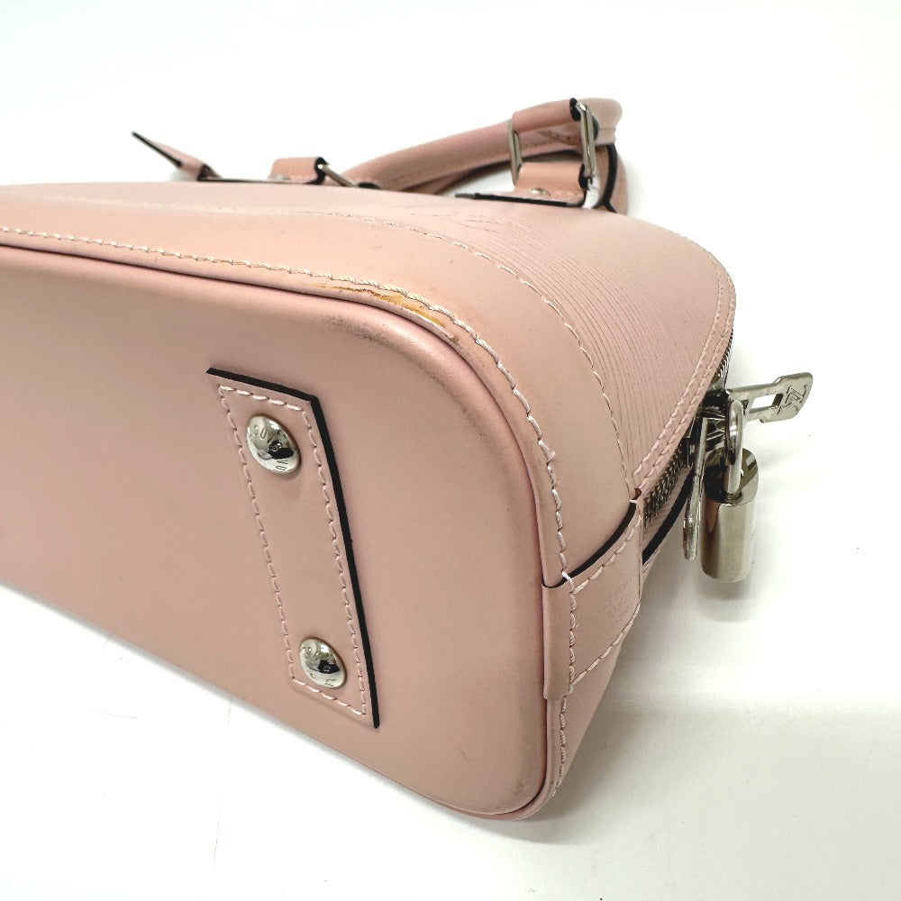 bottom corner Louis Vuitton Epi Leather Alma BB Rose Ballerine