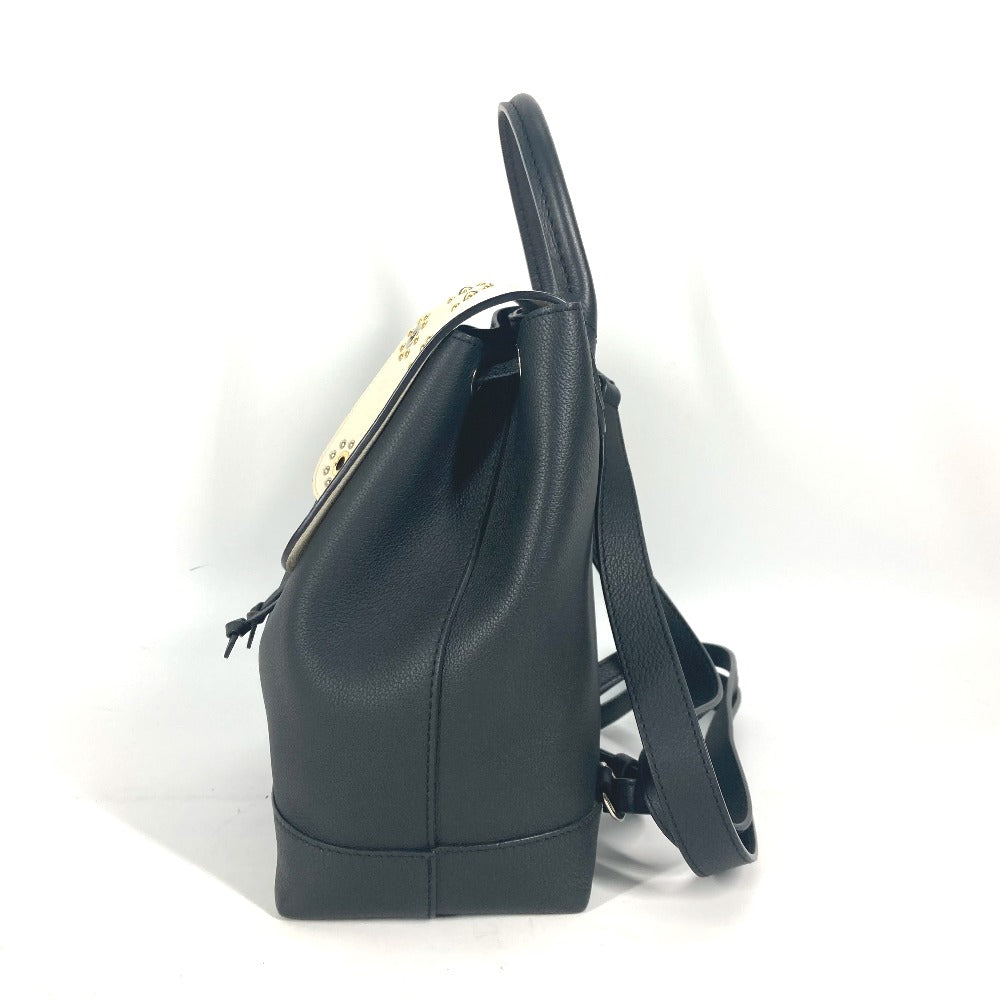 Black backpack on a white background