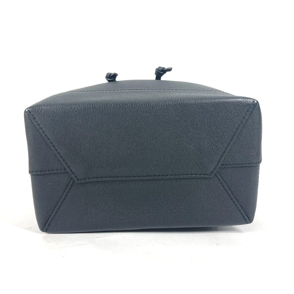Dark blue handbag with geometric design on a white background