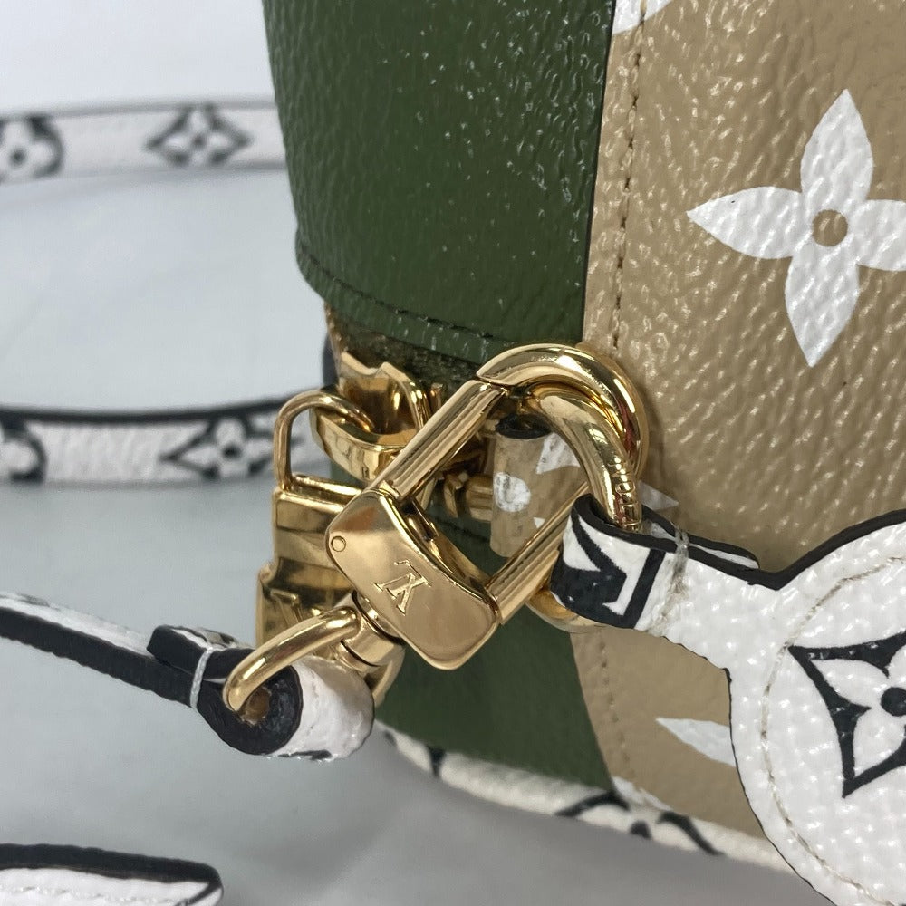 gold clasp Louis Vuitton Monogram Giant Beach Pouch Khaki