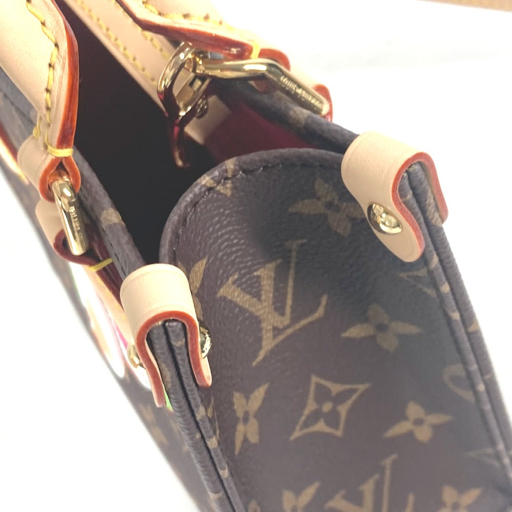 Close-up of a Louis Vuitton handbag with monogram pattern