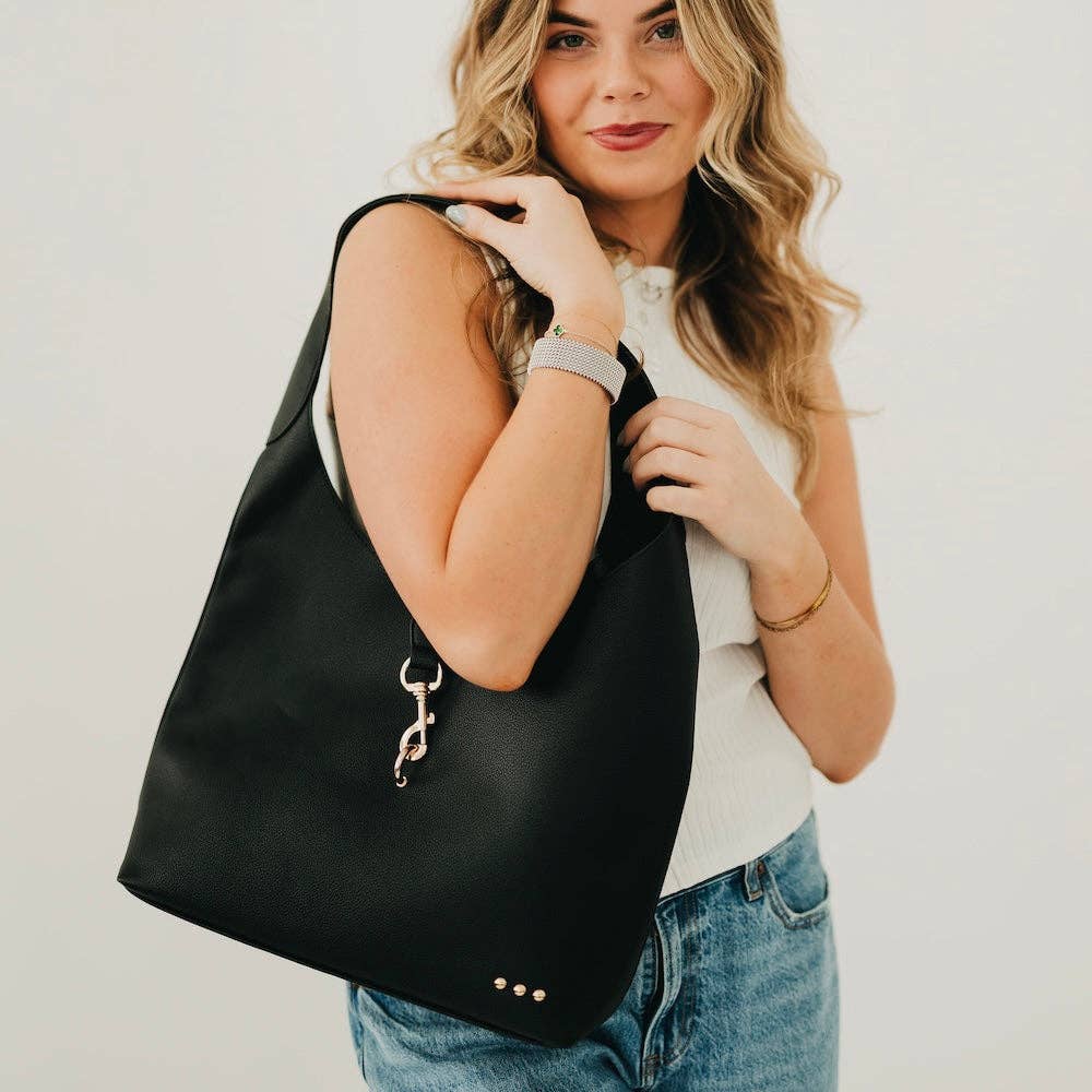 Haddie Hobo Bag – Buttery Vegan Leather | Everyday Carryall | Boutique | New Black