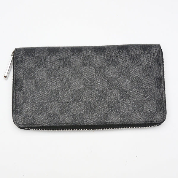 back Louis Vuitton Damier Graphite XL Zippy Wallet grey and black 