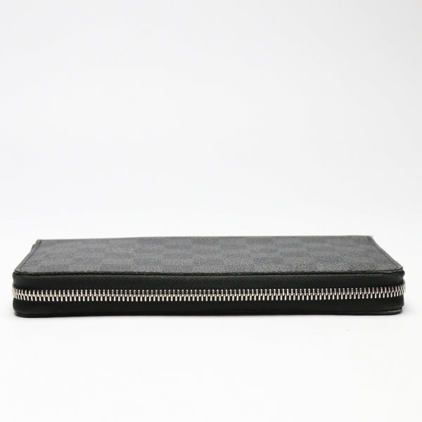 zipper top Louis Vuitton Damier Graphite XL Zippy Wallet grey and black 