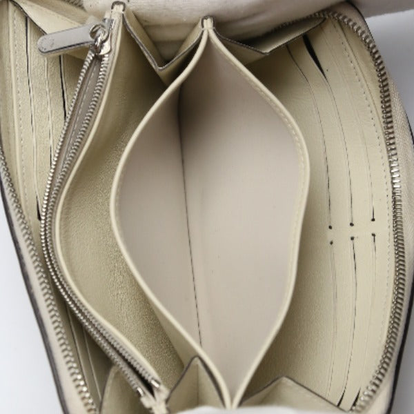 interior pocket Louis Vuitton Mahina Leather Long Zippy Wallet Ivory