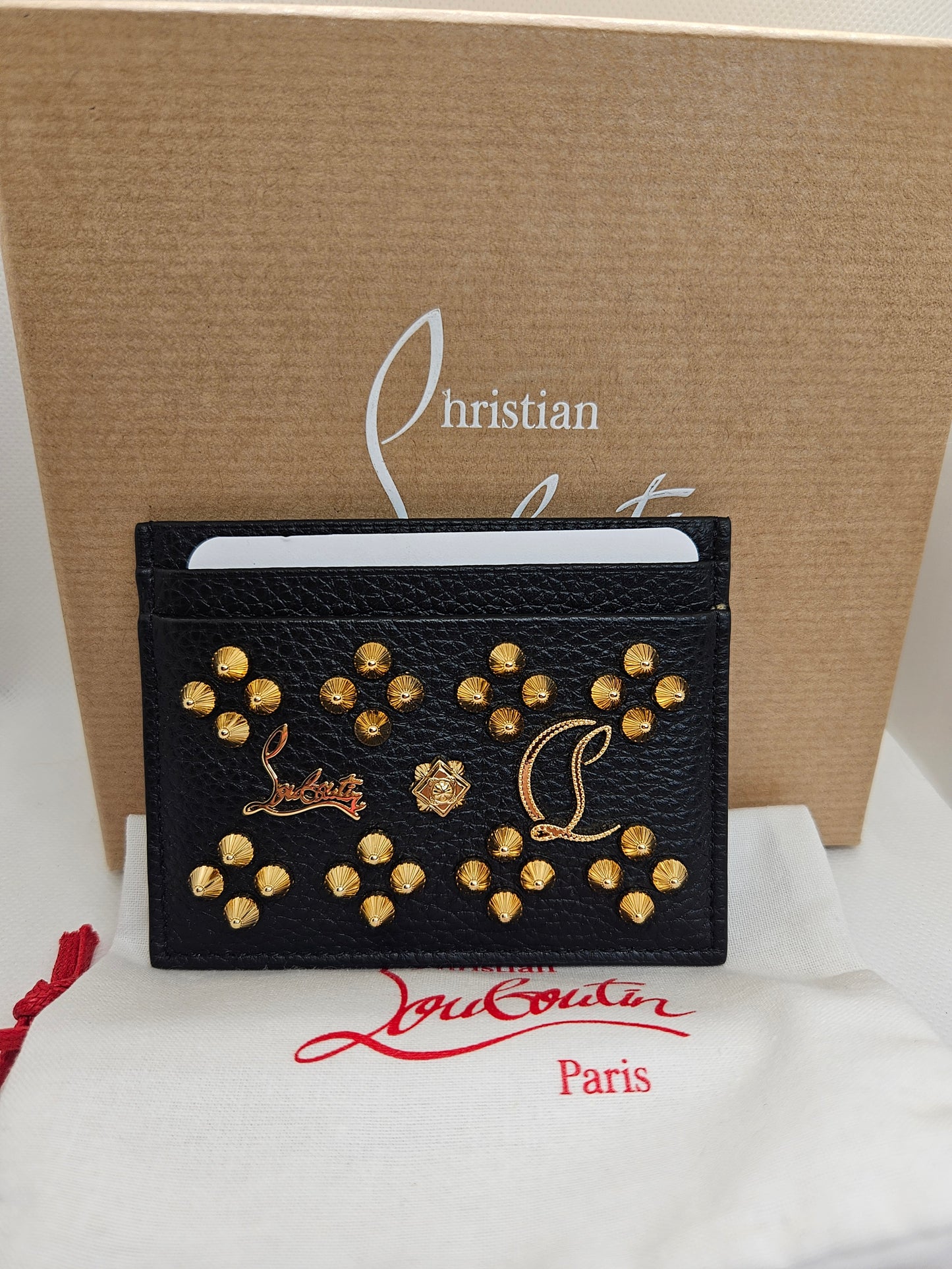 Pre-Loved Christian Louboutin Loub In The Sky Studded Card Holder