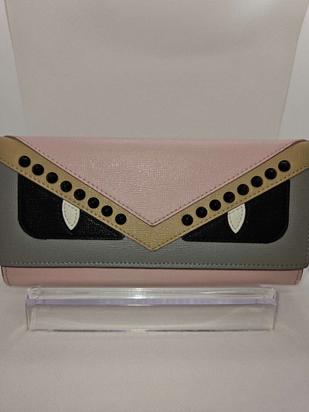 Fendi Monster Zip Around Wallet – Multicolor Saffiano Leather | Limited Edition | Pre-Owned