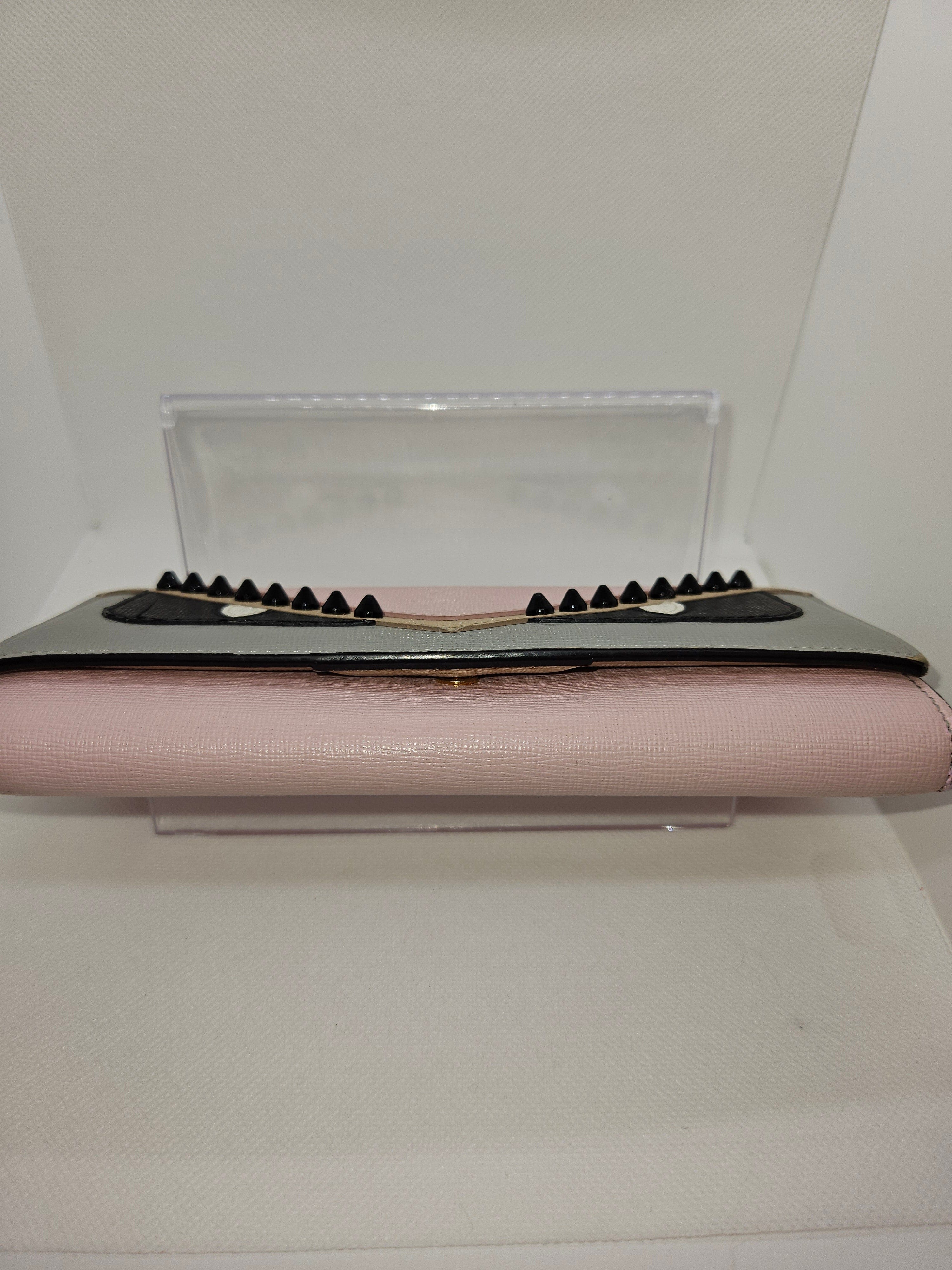 Fendi Monster Zip Around Wallet – Multicolor Saffiano Leather | Limited Edition | Pre-Owned