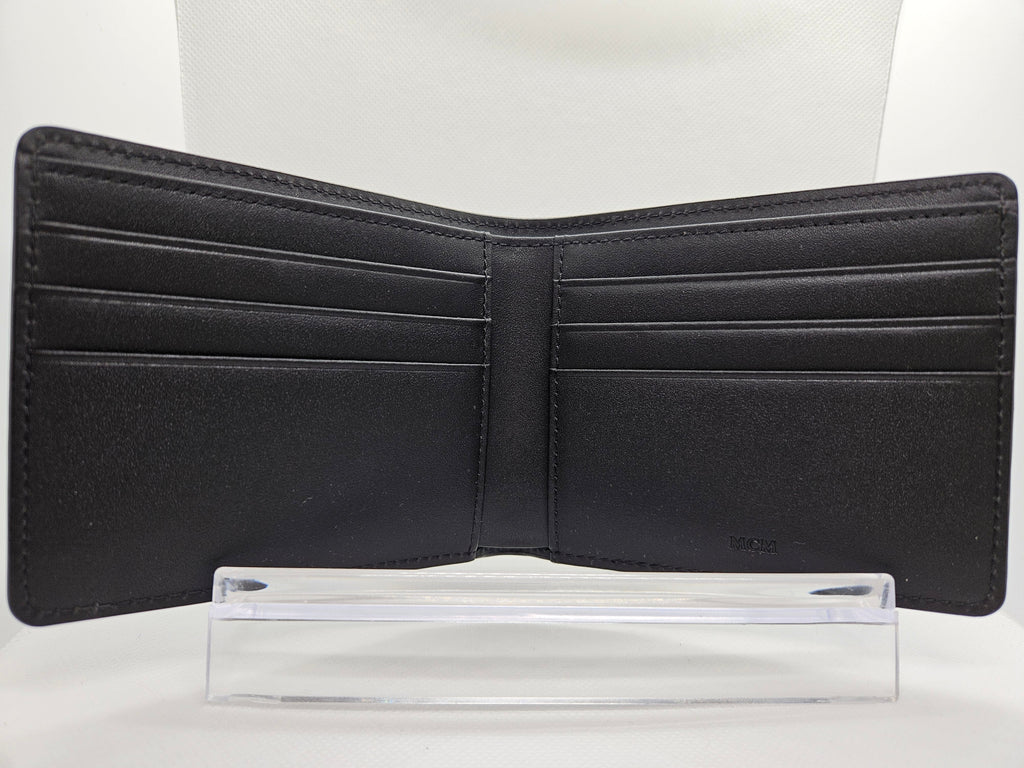 Black leather wallet on a white background