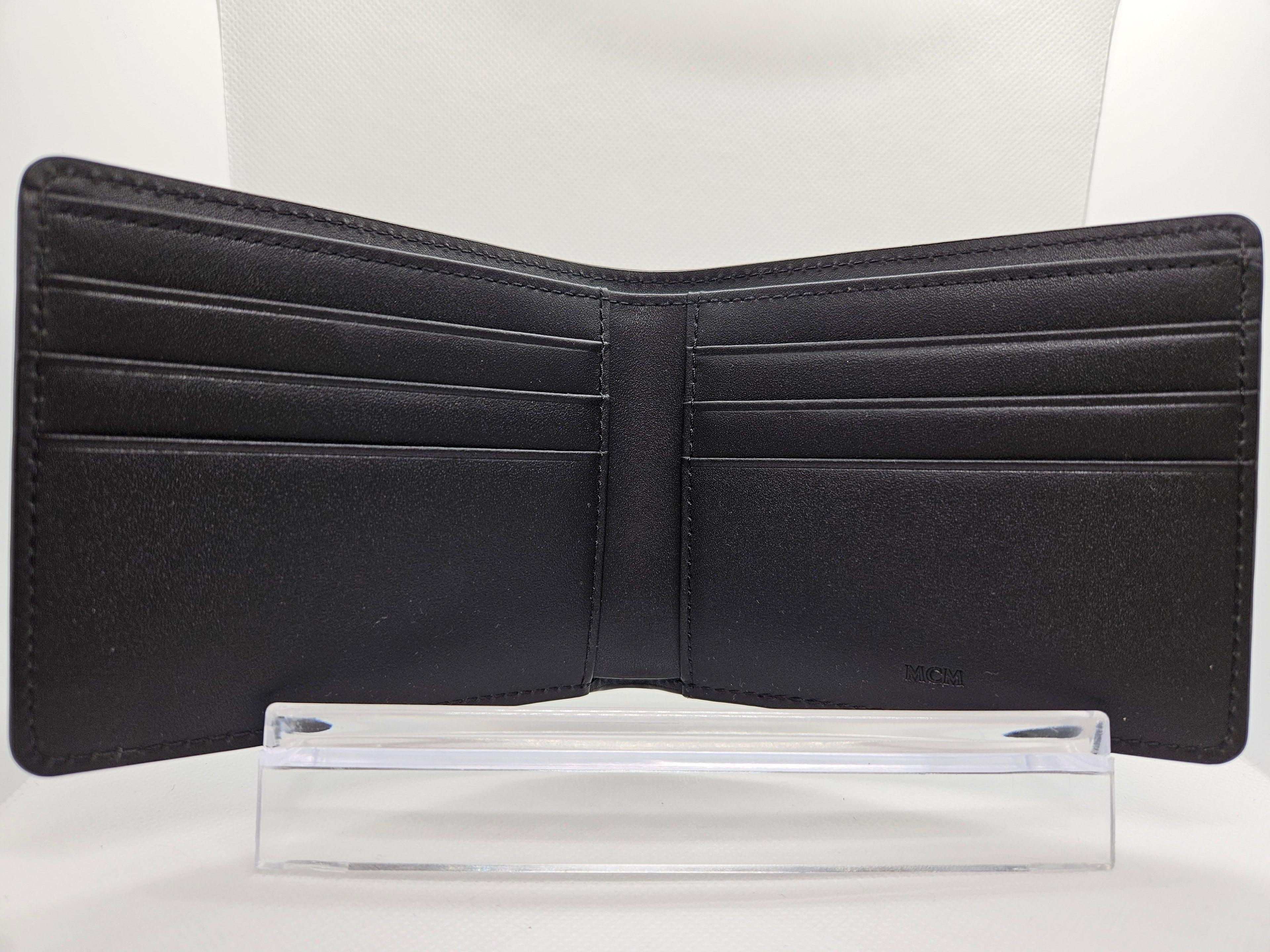 Black leather wallet on a white background