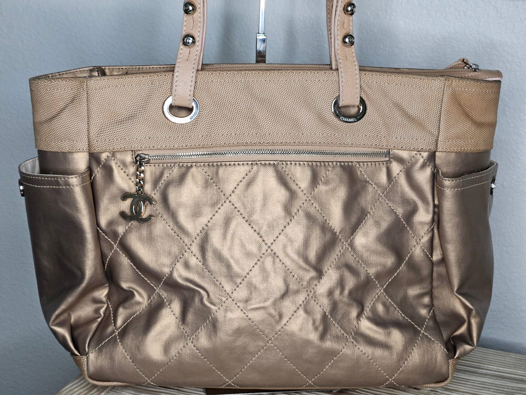 Chanel Paris-Biarritz Grand Tote – Metallic Quilted | Karl Lagerfeld Era | Pre-Owned