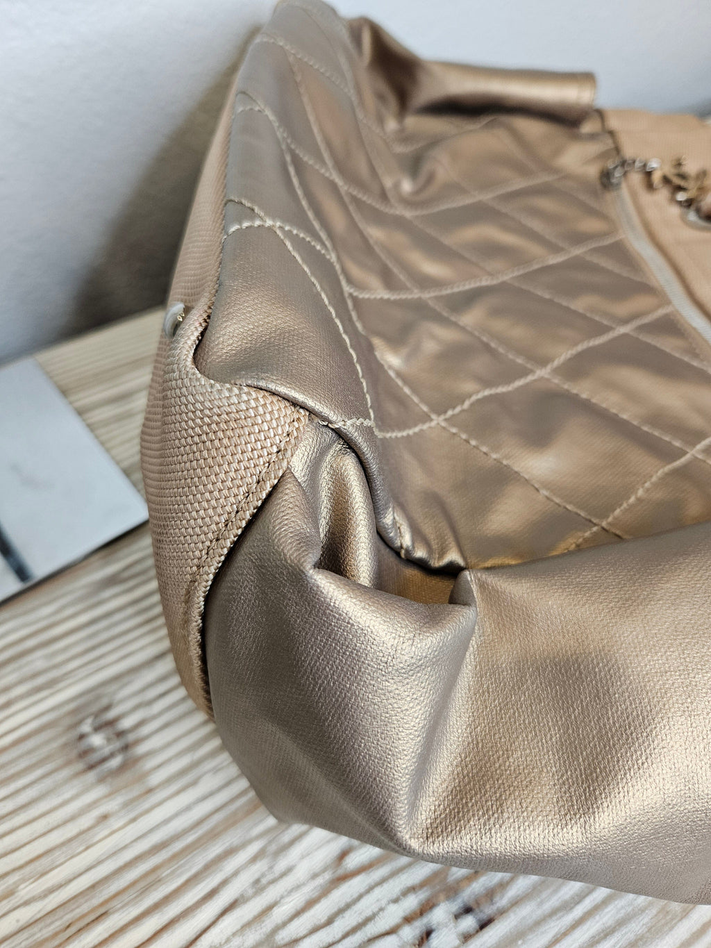 Chanel Paris-Biarritz Grand Tote – Metallic Quilted | Karl Lagerfeld Era | Pre-Owned