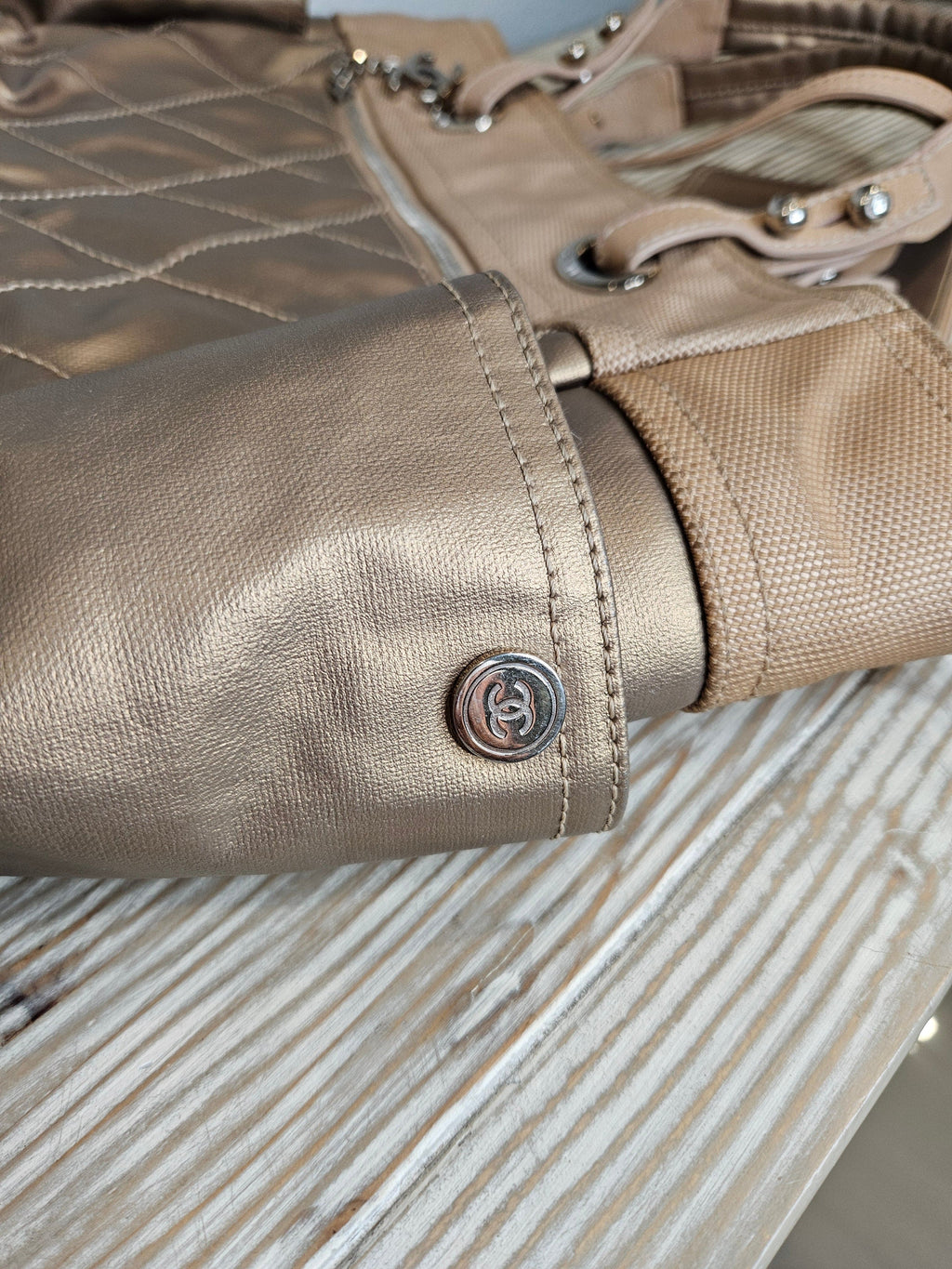 Chanel Paris-Biarritz Grand Tote – Metallic Quilted | Karl Lagerfeld Era | Pre-Owned
