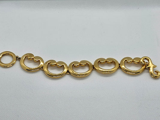 Pre-Loved Givenchy Vintage Gold Large Heart Link Bracelet