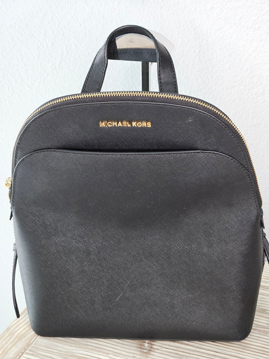 Pre-Loved Michael Kors Saffiano Leather Backpack Black