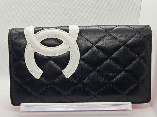 Pre-Loved Chanel Cambon Ligne Calfskin Long Fold Wallet