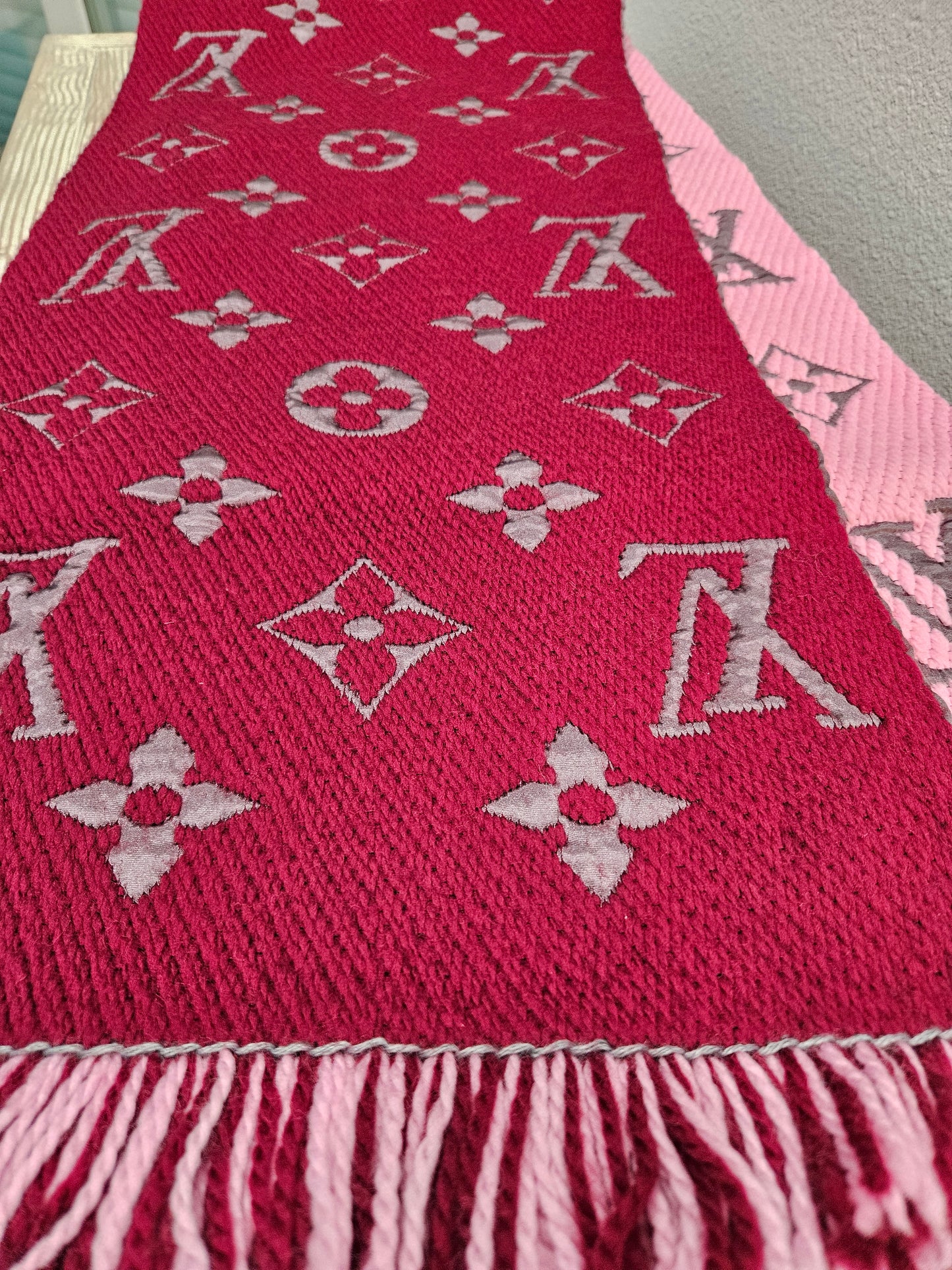 Pre-Loved Louis Vuitton Duo Logomania Wool and Silk Scarf